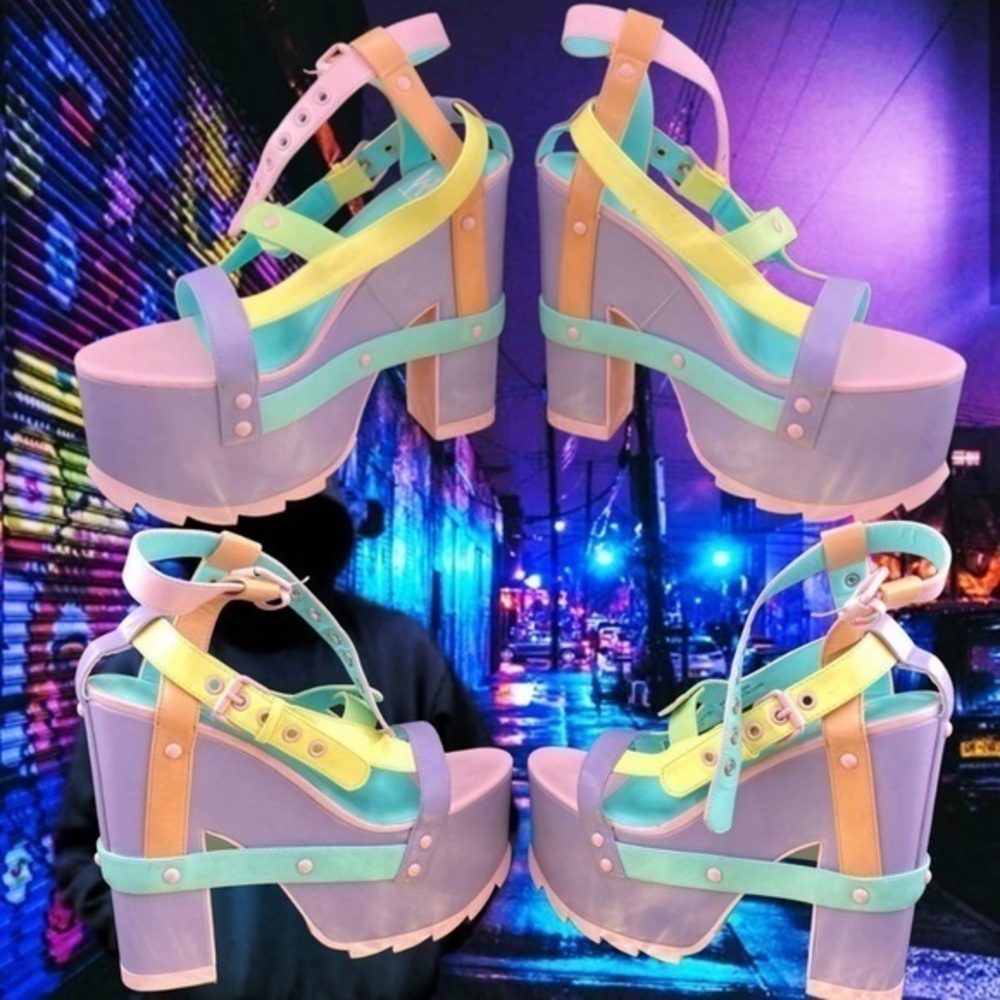 Dolls Kill X Y.R.U Pastel Nightcall Platforms’ 3” lift, 6.5” total heels 🔥EUC🔥